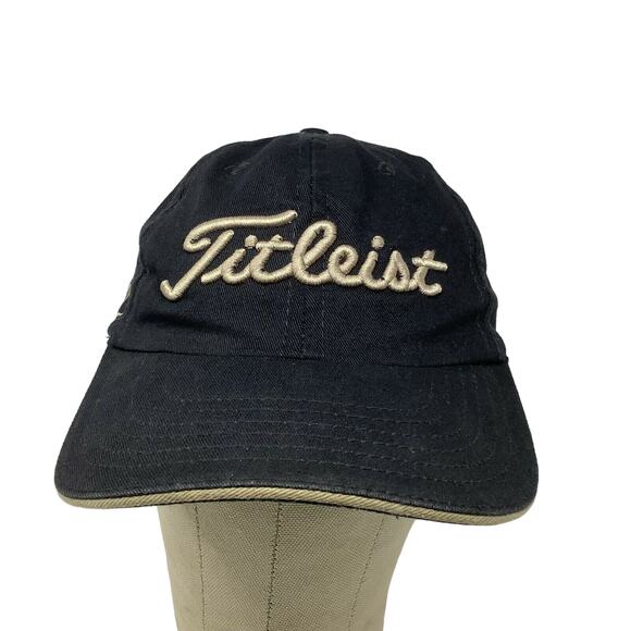 Titleist Pro Titanium 975D Adjustable Strapback Hat Ball Cap Made in USA Black - Picture 1 of 11